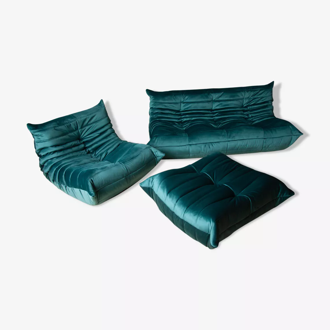 Togo Lounge Set 3-pc. Velvet Petrol