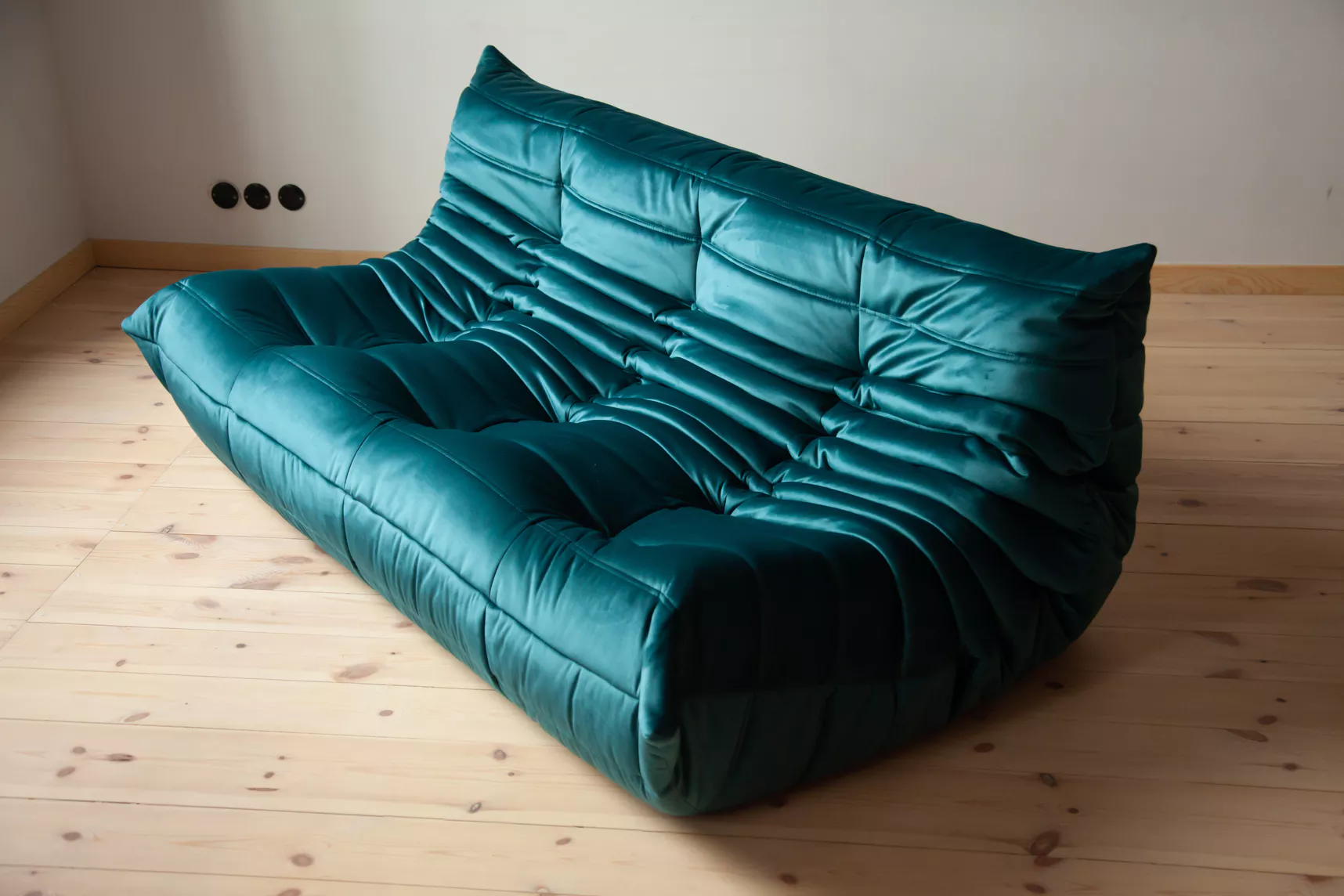 Togo Lounge Set 3 pezzi Velluto Petrolio
