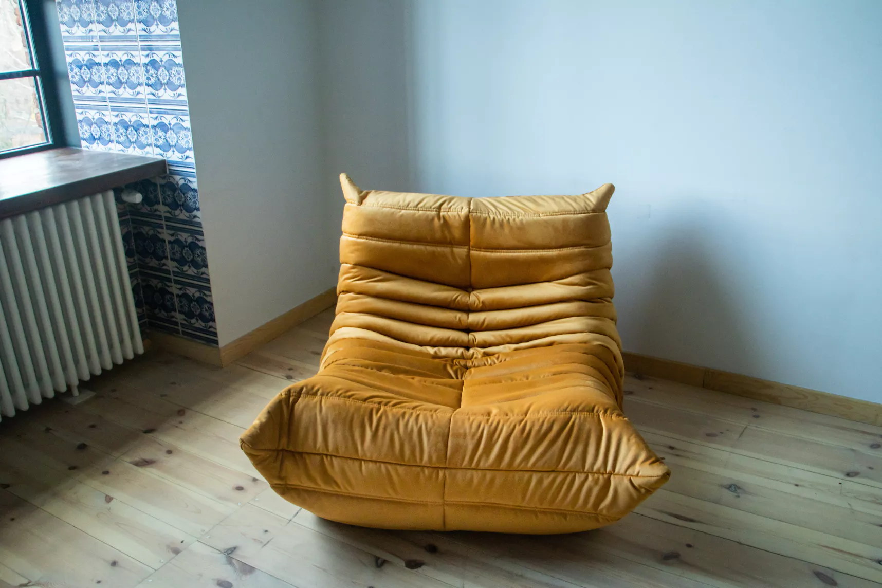 Togo Lounge Set 3-piece Velvet Golden Yellow