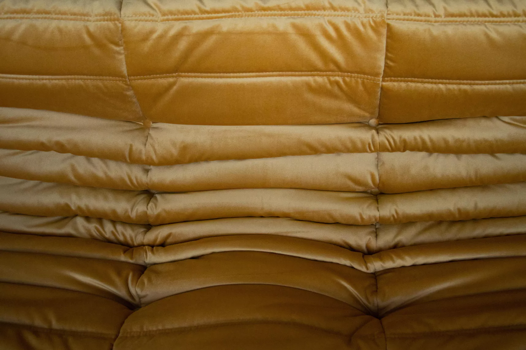 Togo Lounge Set 3-piece Velvet Golden Yellow