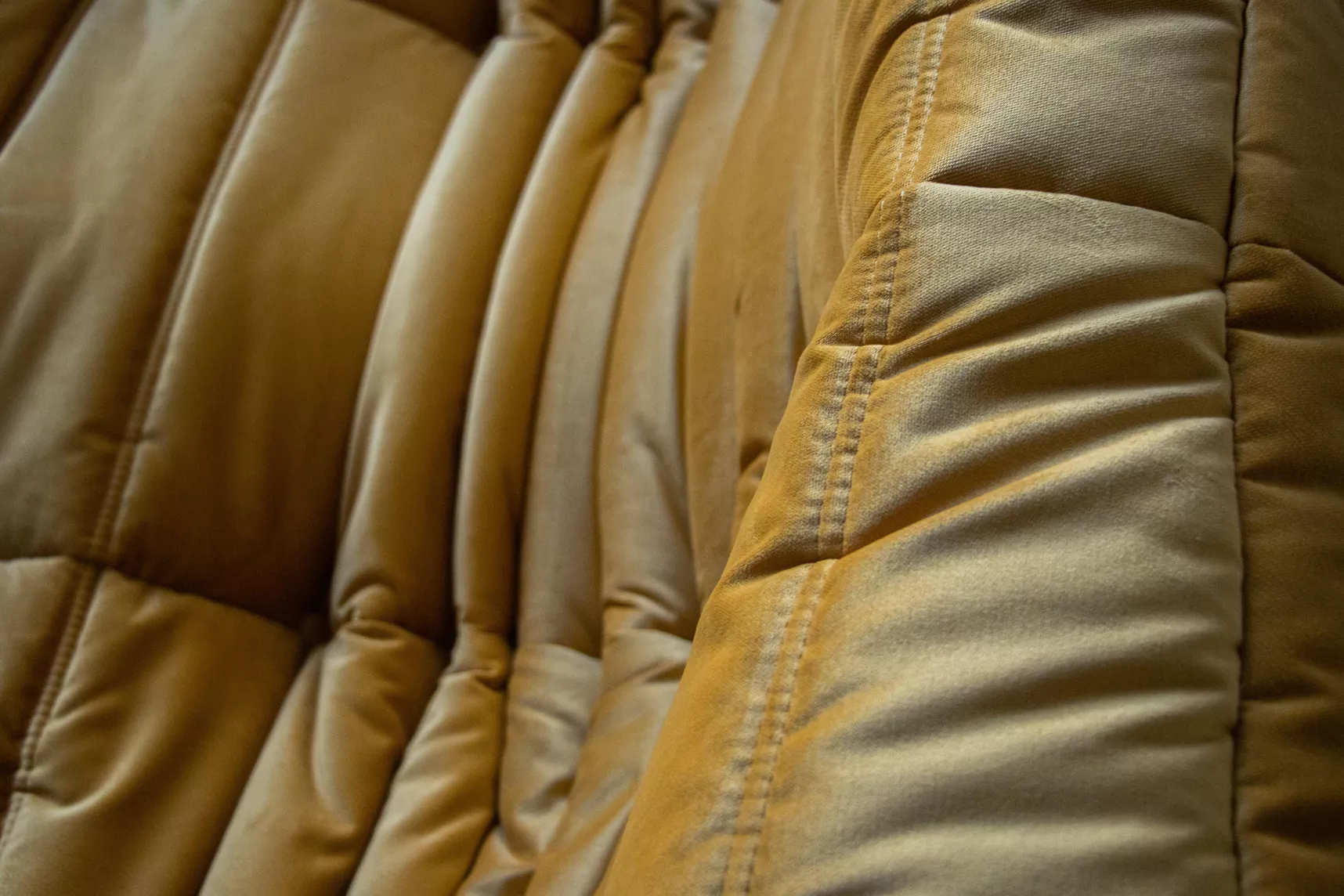 Togo Lounge Set 3-piece Velvet Golden Yellow
