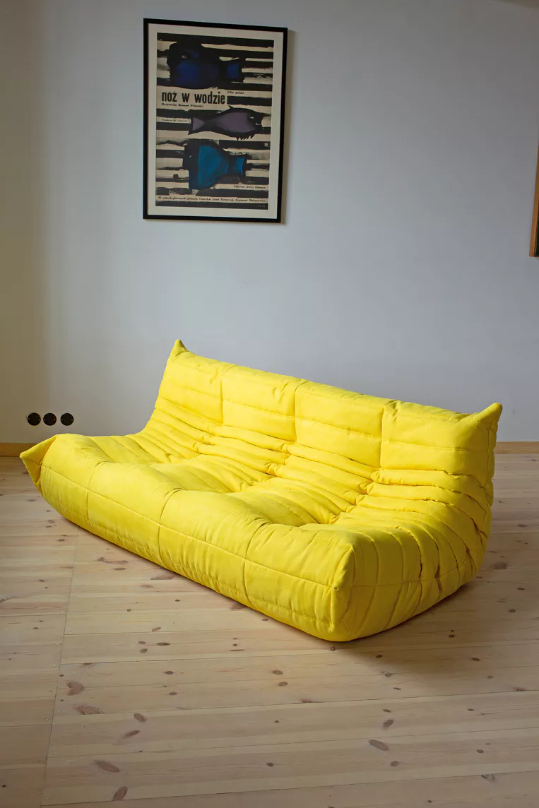 Togo Lounge Set 3-piece. Fabric Lemon Yellow