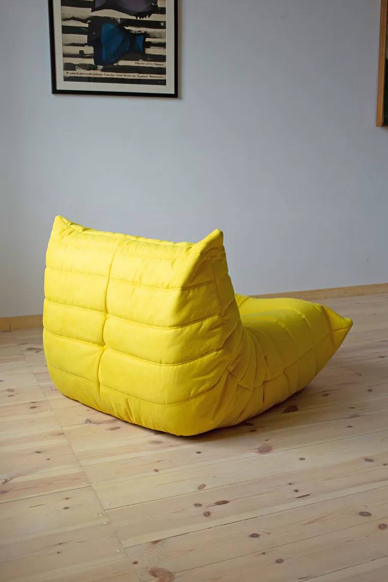 Togo Lounge Set 3-piece. Fabric Lemon Yellow