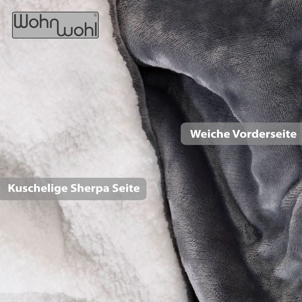 Couchdecke Sherpa Anthrazit