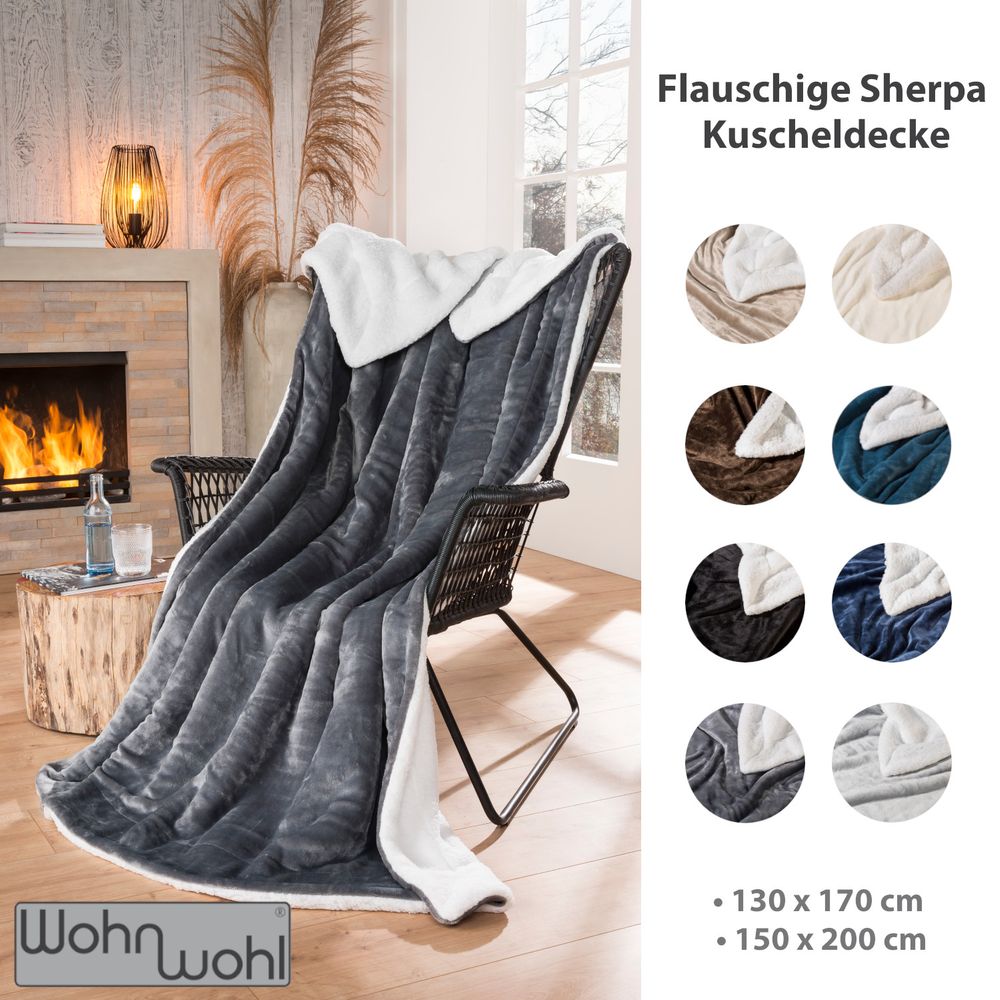 Couchdecke Sherpa Anthrazit