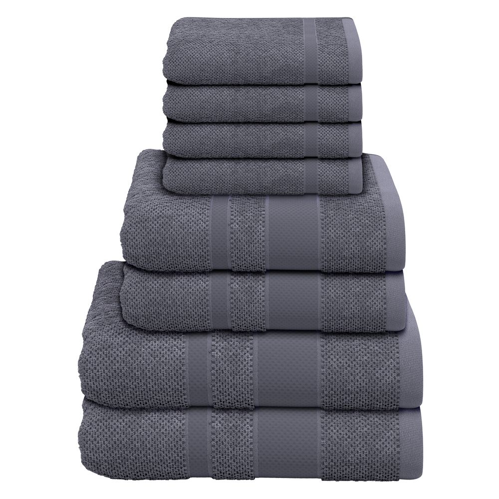 8-tlg. Handtuch-Set aus Baumwolle Grau Öko-Tex Standard 100
