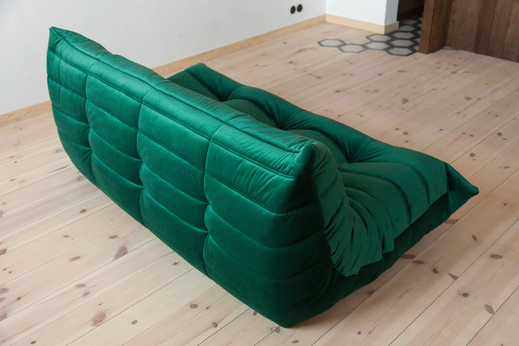 Togo Lounge Set 3-pc. Velvet Emerald Green