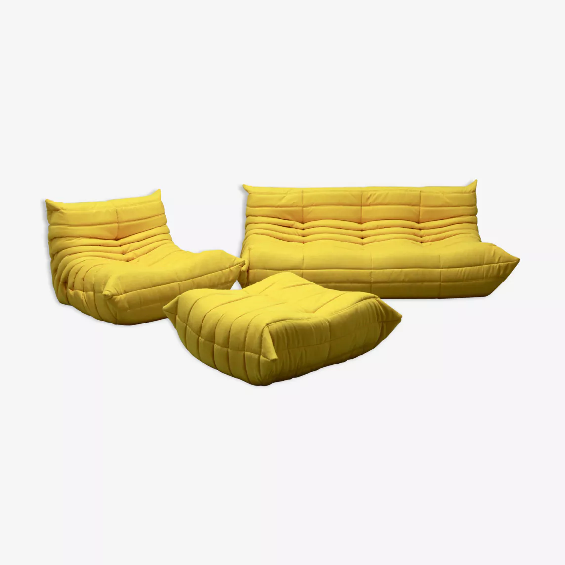 Togo Lounge Set 3-pc. Textile Lemon Yellow