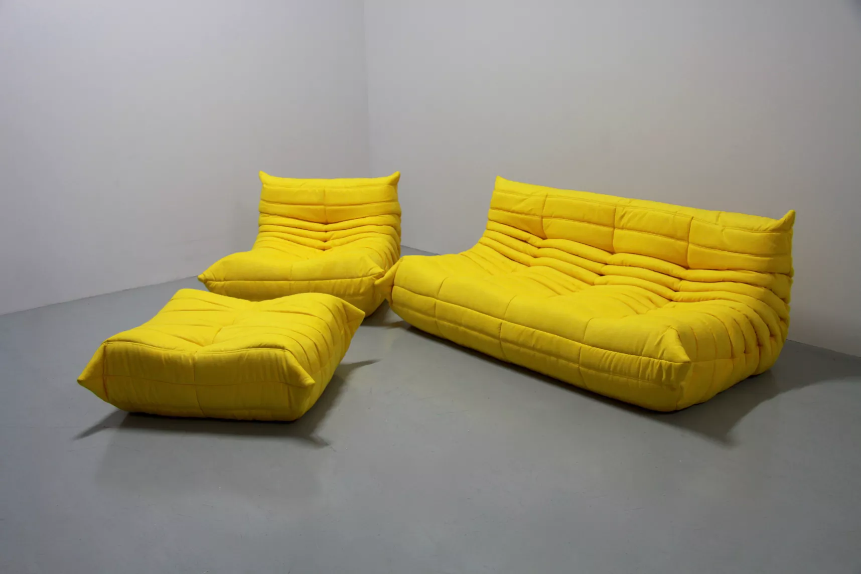 Togo Lounge Set 3-pc. Textile Lemon Yellow