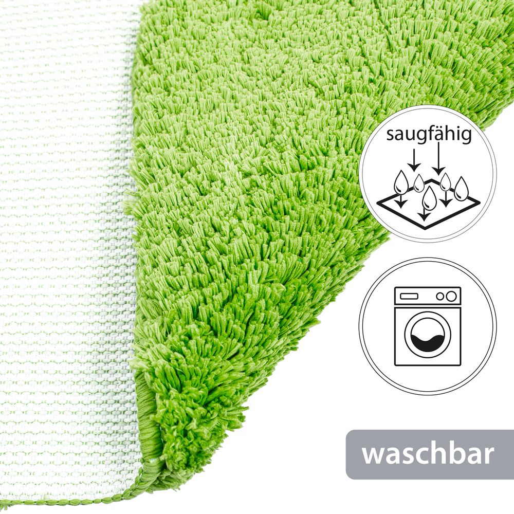 Flauschige Hochflor Badematte Grün