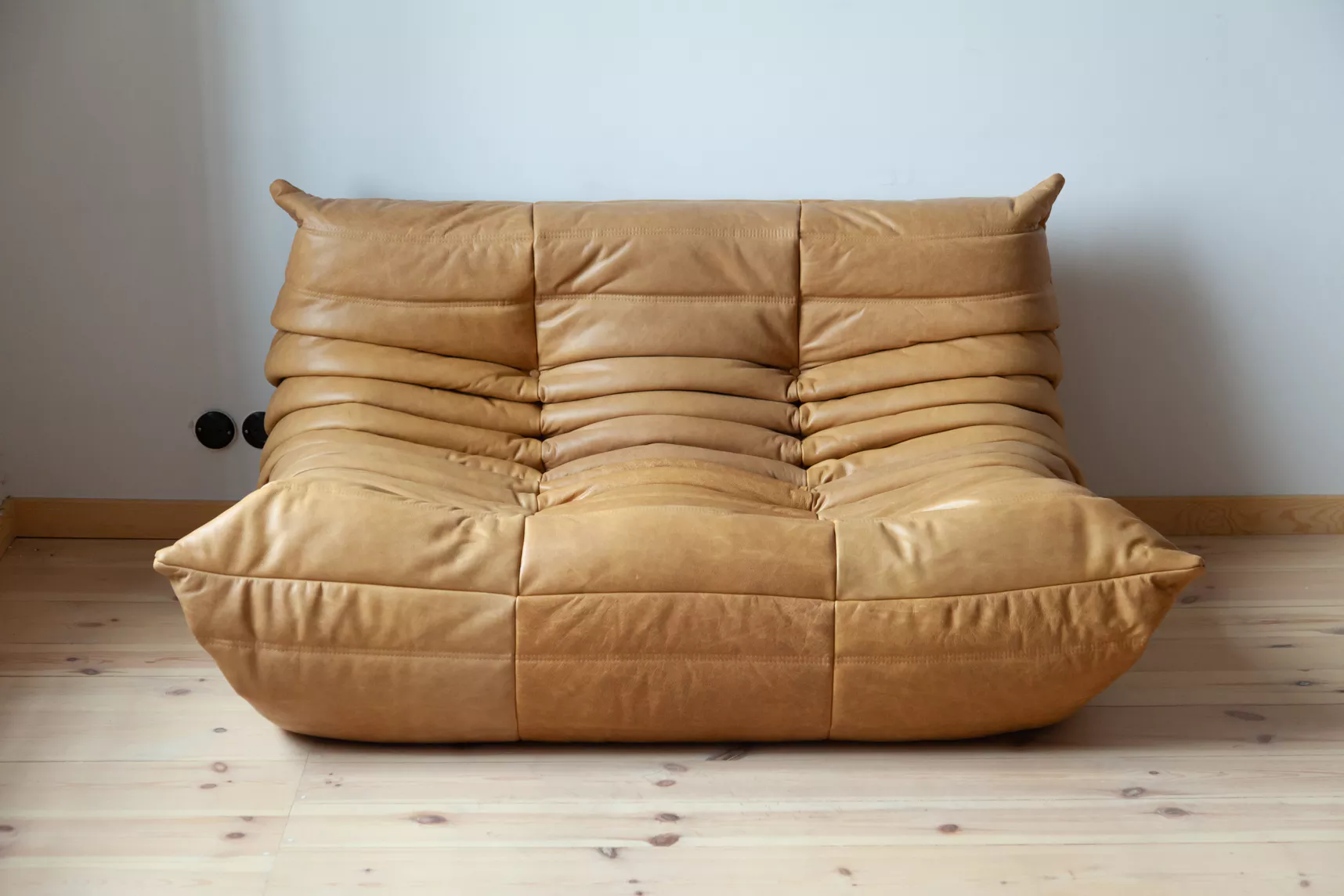 Togo Lounge Set 3-pc. Pull-Up Leather Camel Brown