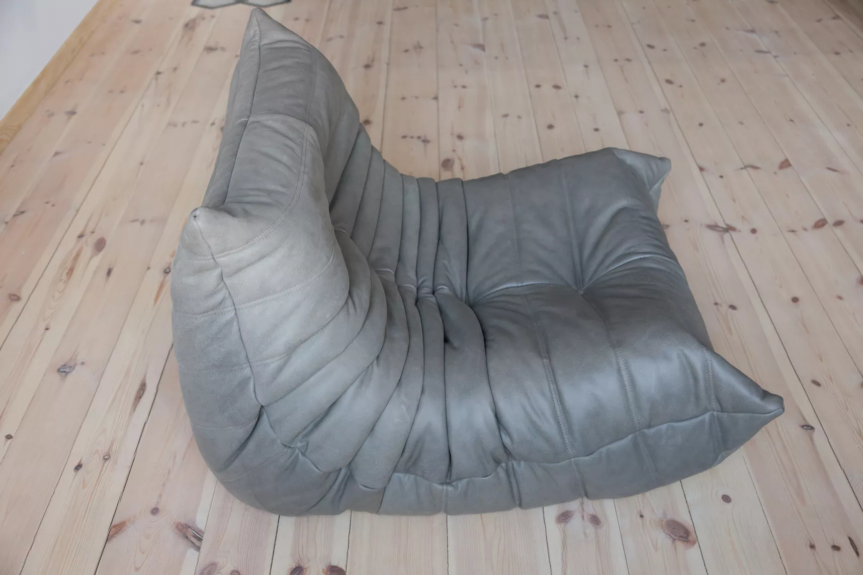 Togo Lounge Set 3-tlg. Madras-Leder Aschgrau
