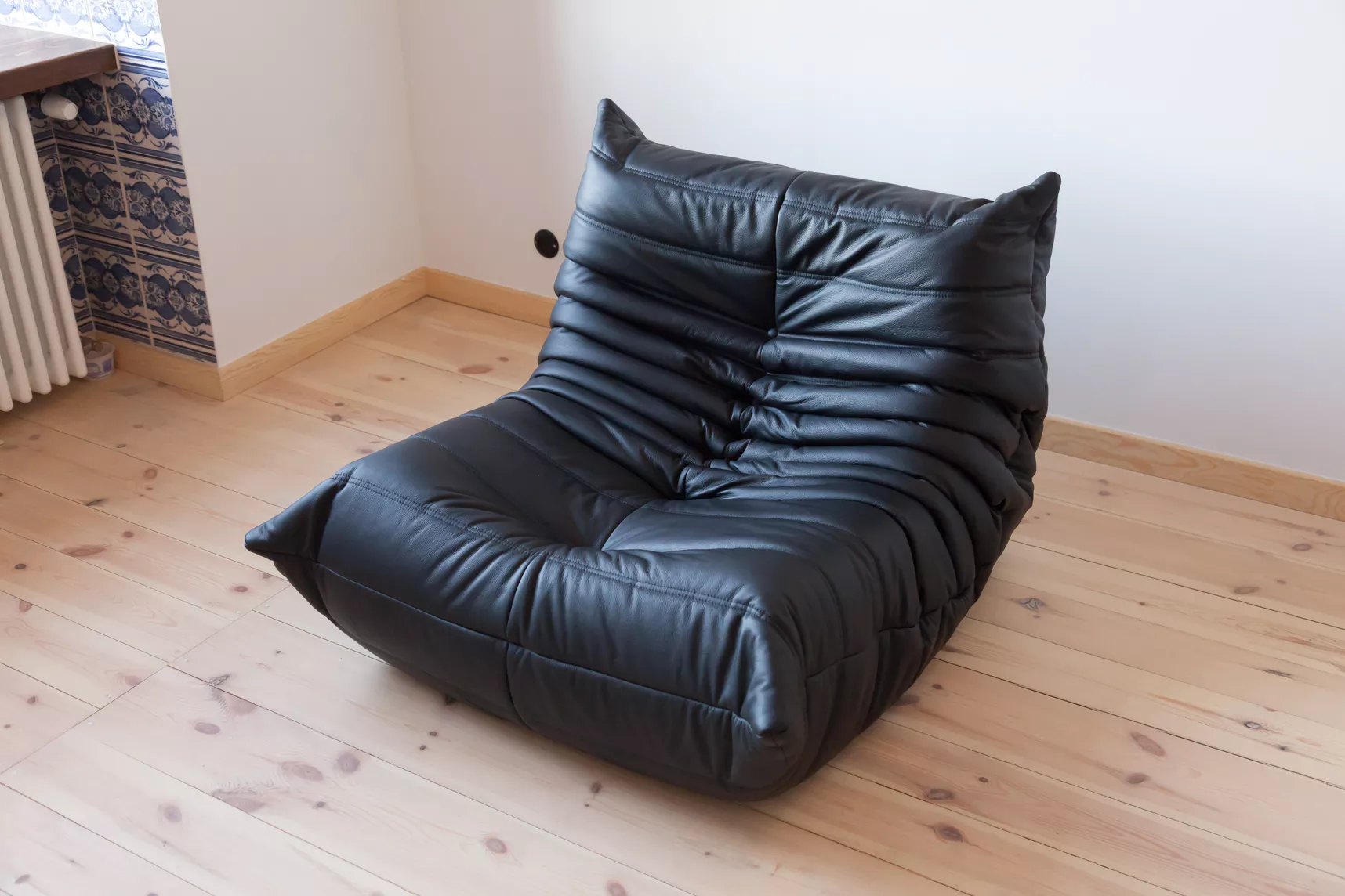 Togo Lounge Set 3-pc. Madras Leather Black