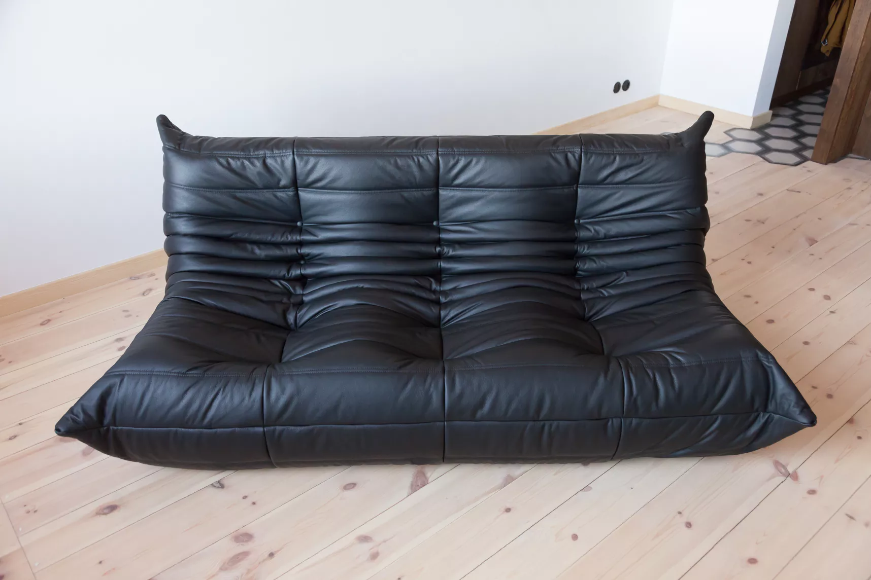 Togo Lounge Set 3-pc. Madras Leather Black