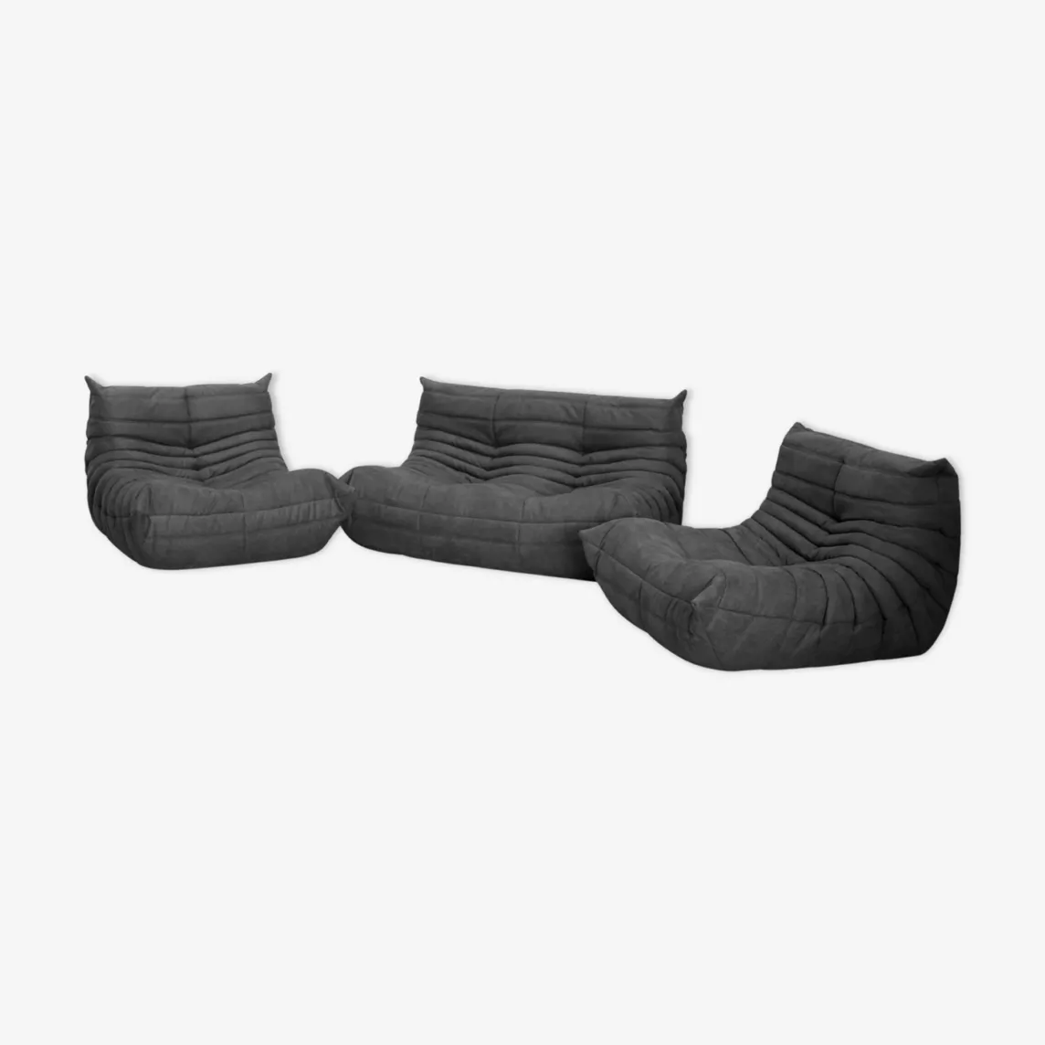 Togo Lounge Set 3-tlg. Textil Grau