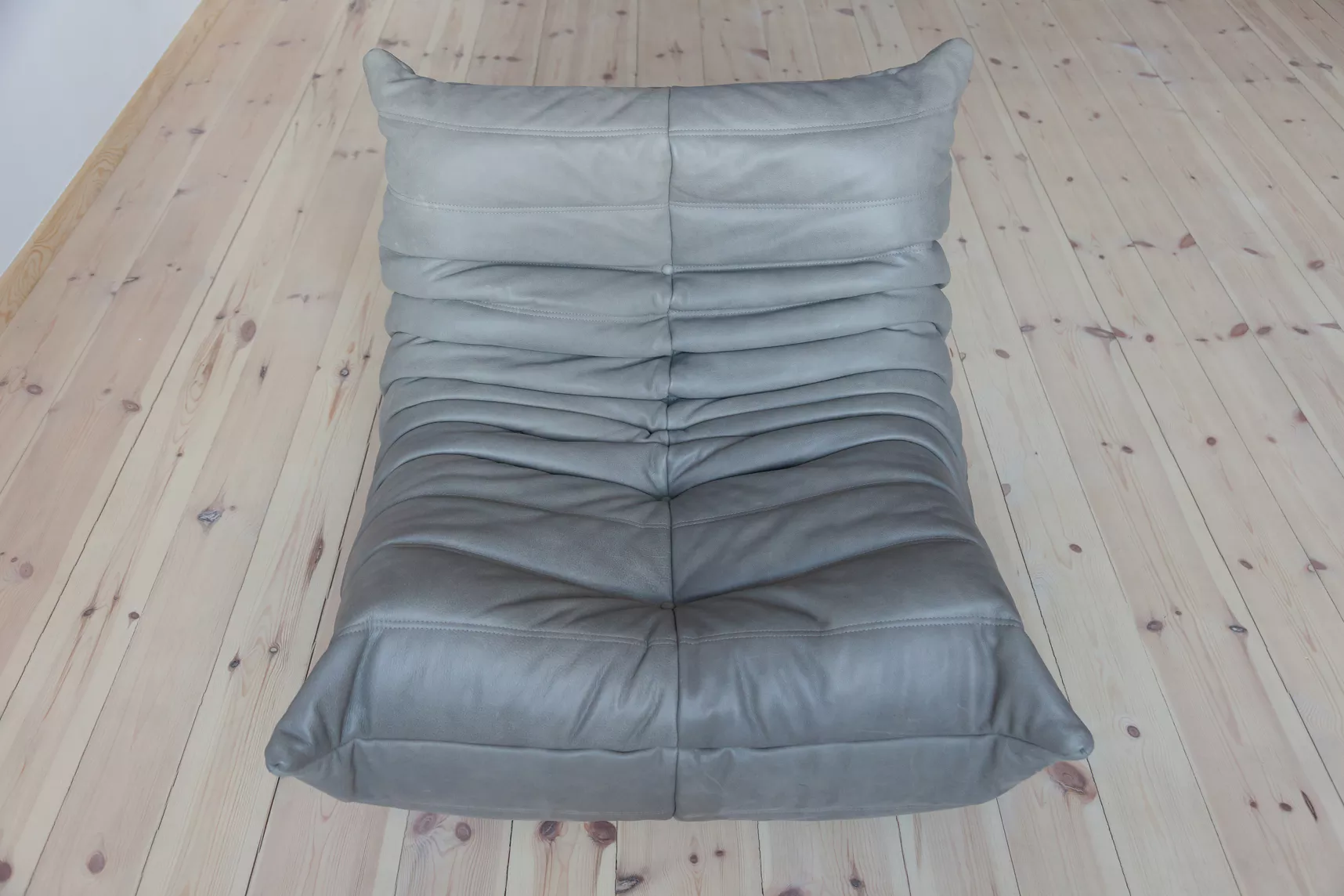 Togo Lounge Set 3 pz. Pelle Madras Grigio cenere
