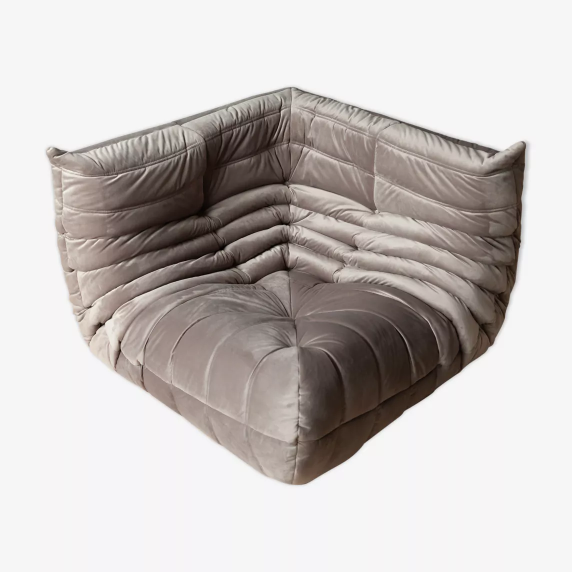 Togo corner sofa velvet warm grey