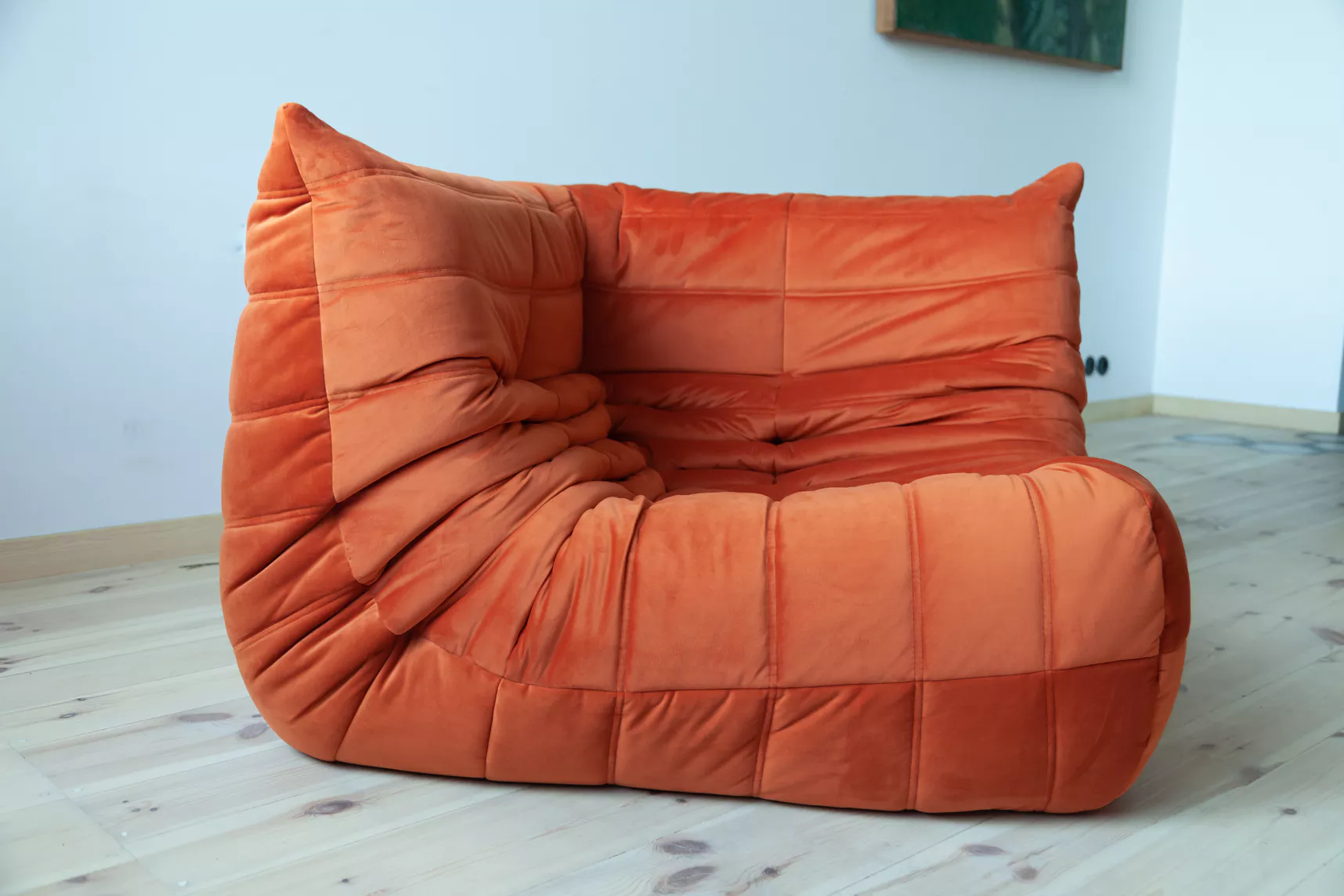 Togo Ecksofa Samt Orange