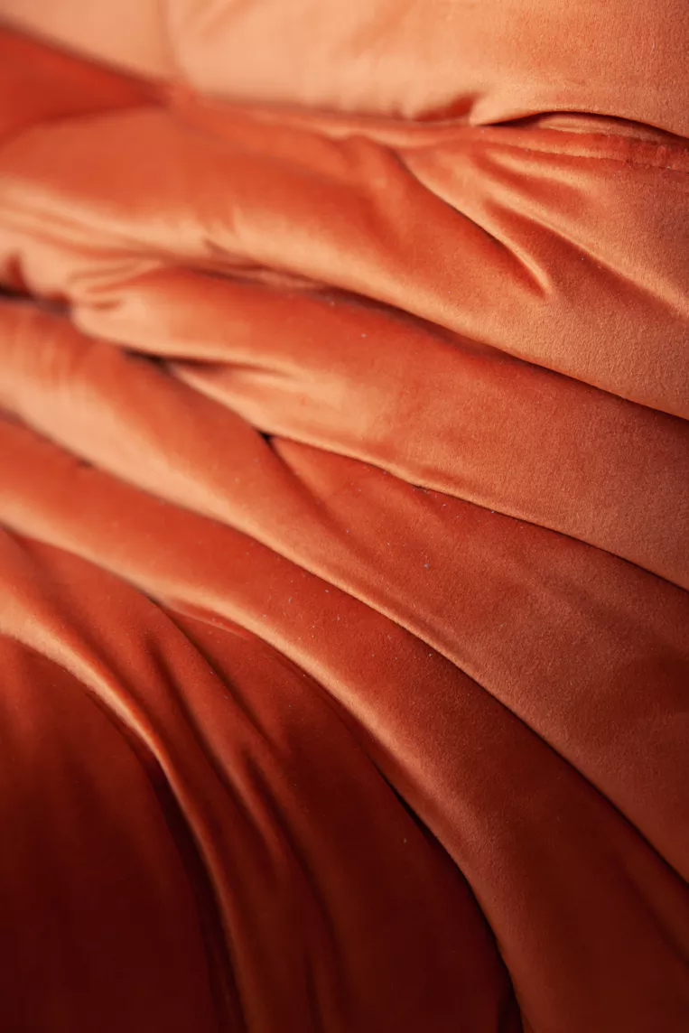 Togo Ecksofa Samt Orange