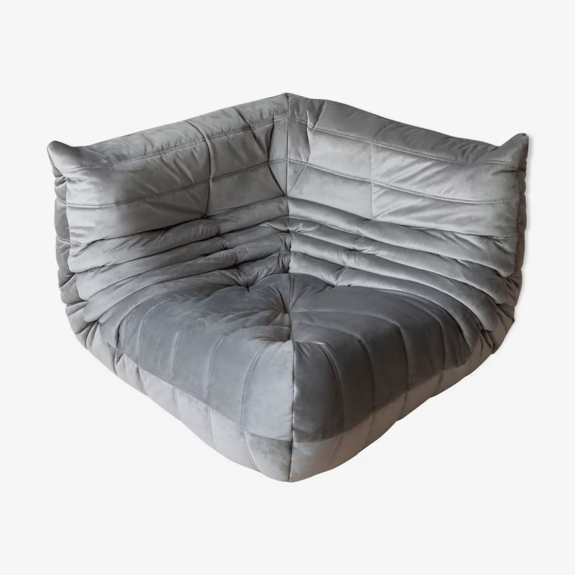 Togo corner sofa velvet silver-grey