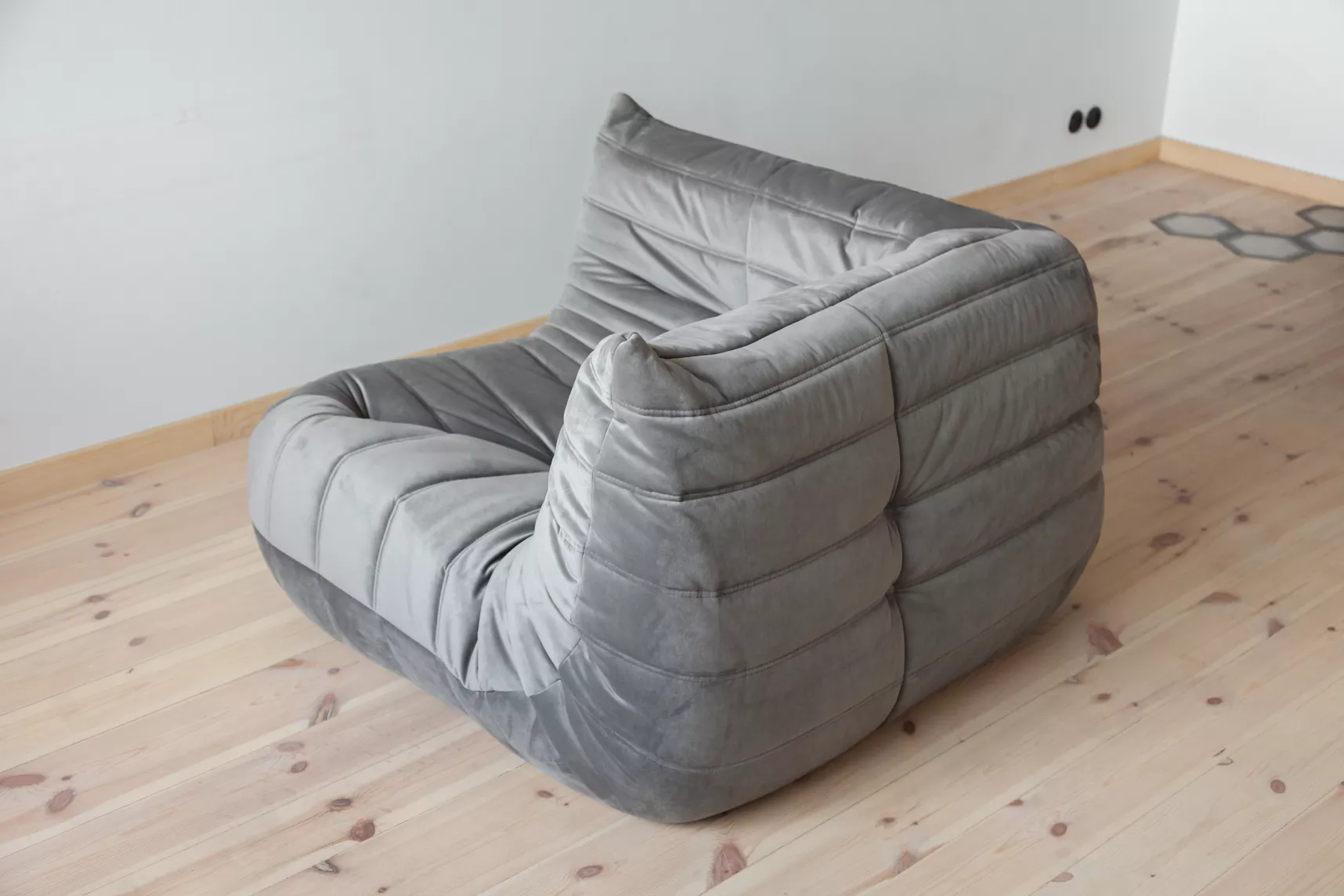 Togo corner sofa velvet silver-grey