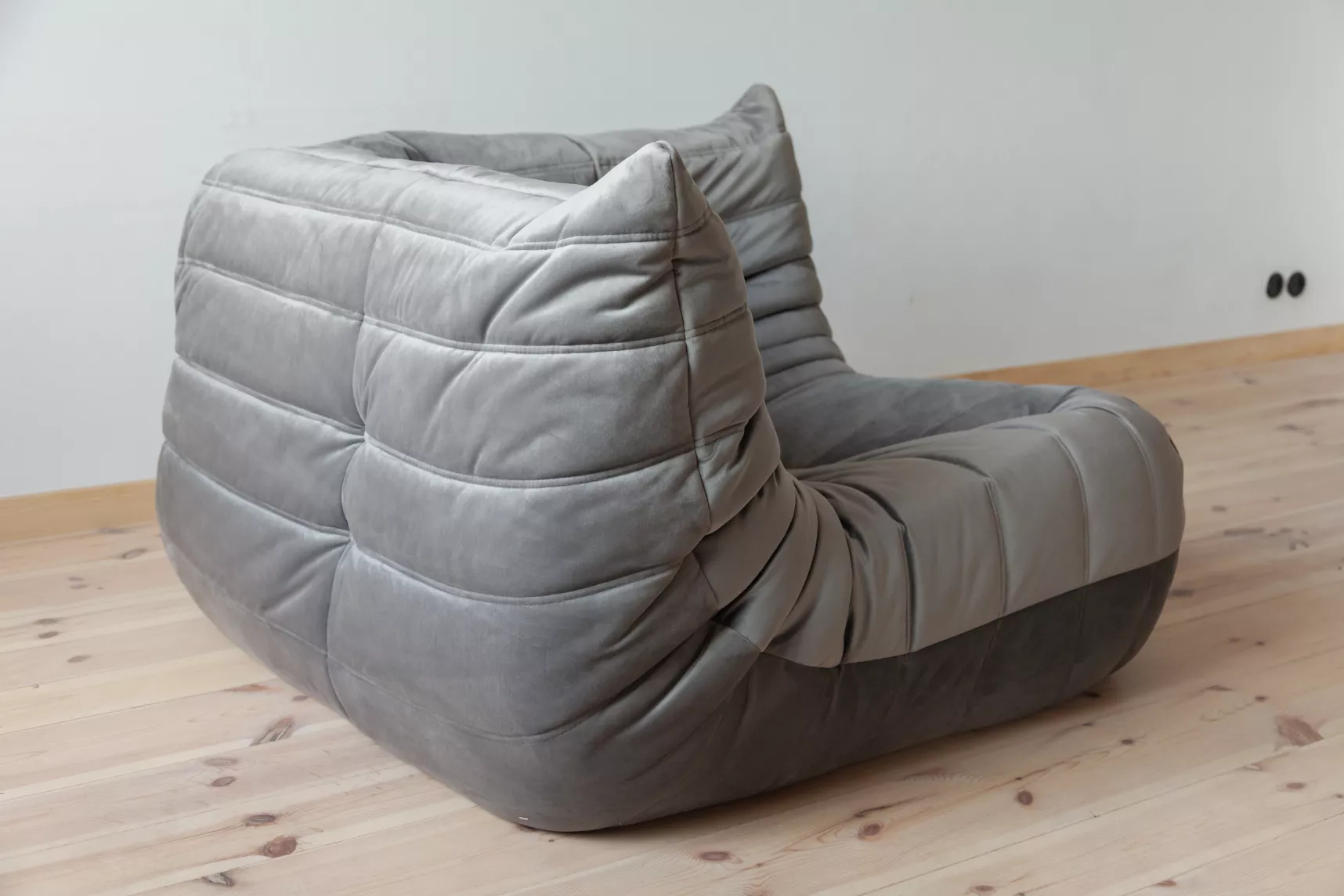 Togo corner sofa velvet silver-grey