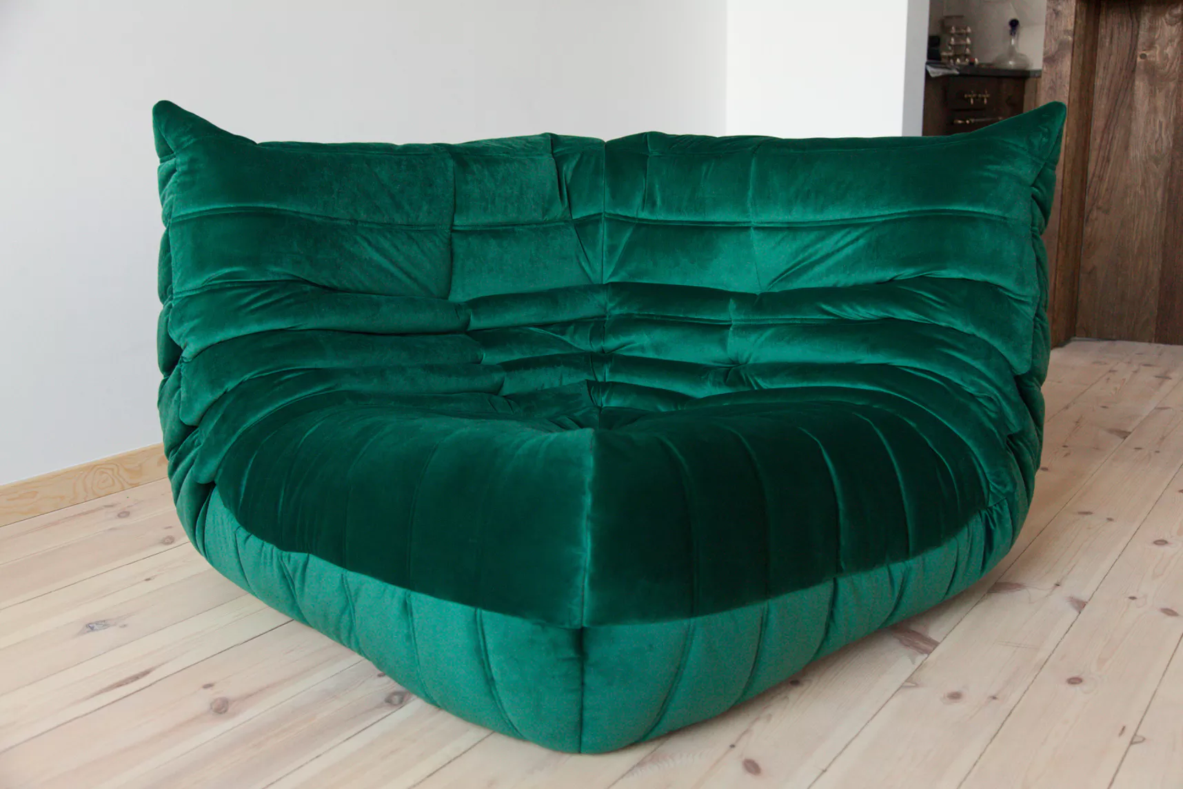 Togo Corner Sofa Velvet Emerald Green