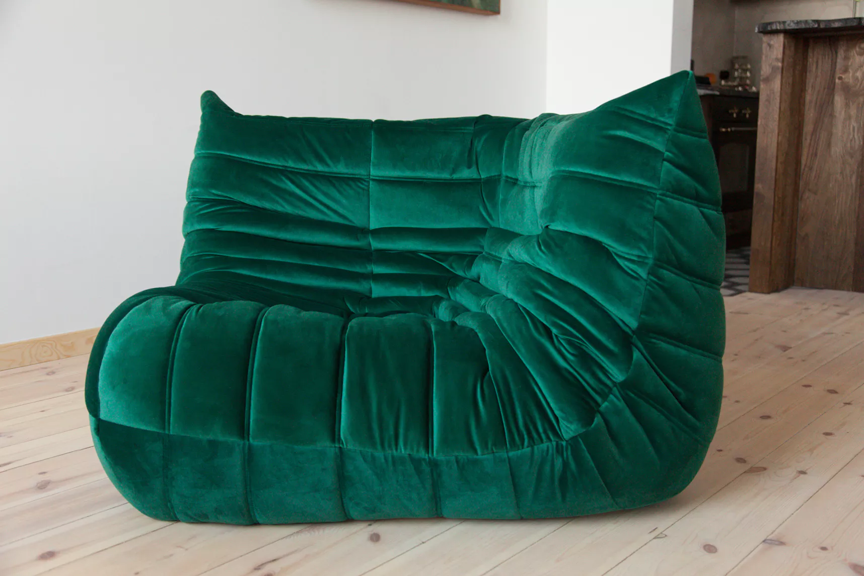 Togo Corner Sofa Velvet Emerald Green