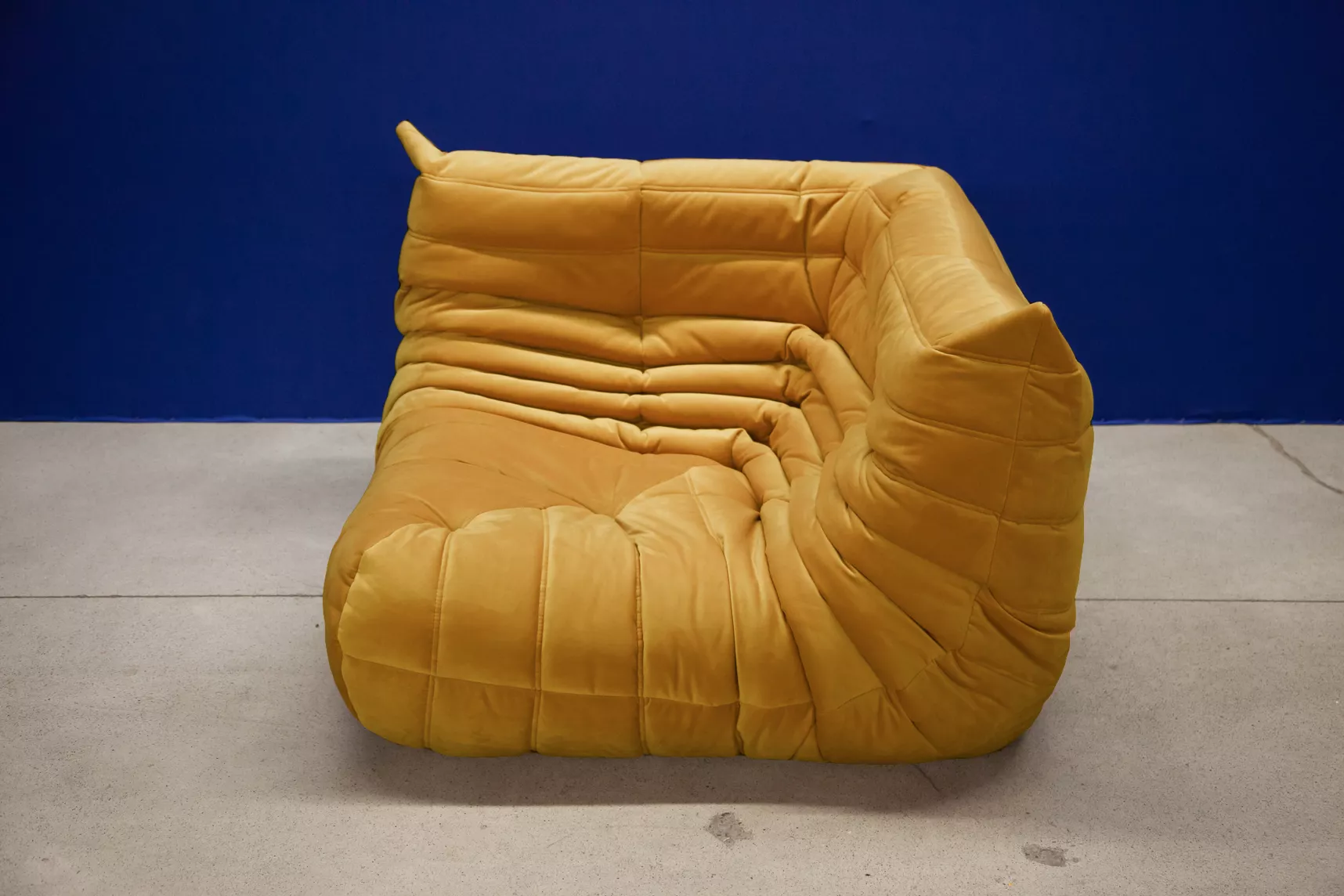 Togo Corner Sofa Velvet Mustard Yellow