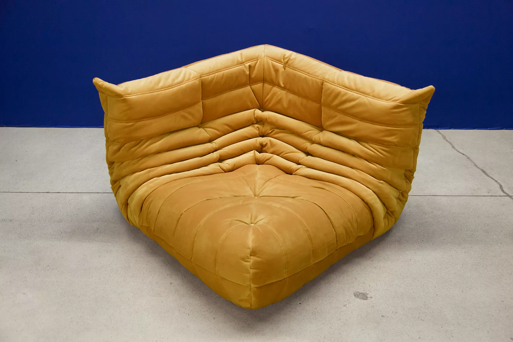 Togo Corner Sofa Velvet Mustard Yellow
