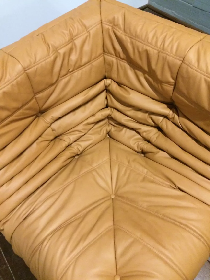 Togo Ecksofa Leder Beige