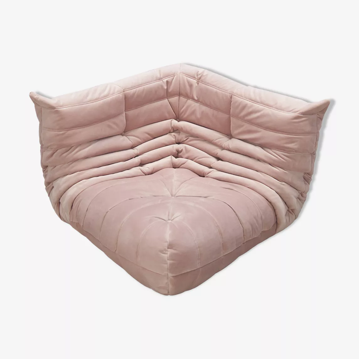 Togo Divano Angolare Velluto Rosa Chiaro