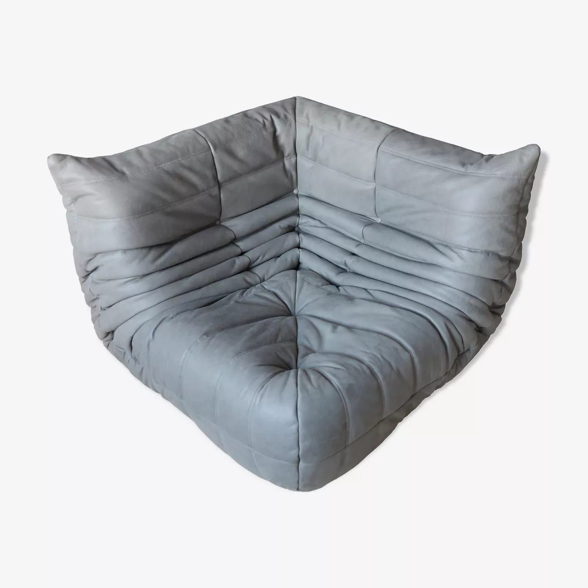Togo Corner Sofa Madras Leather Ash Grey