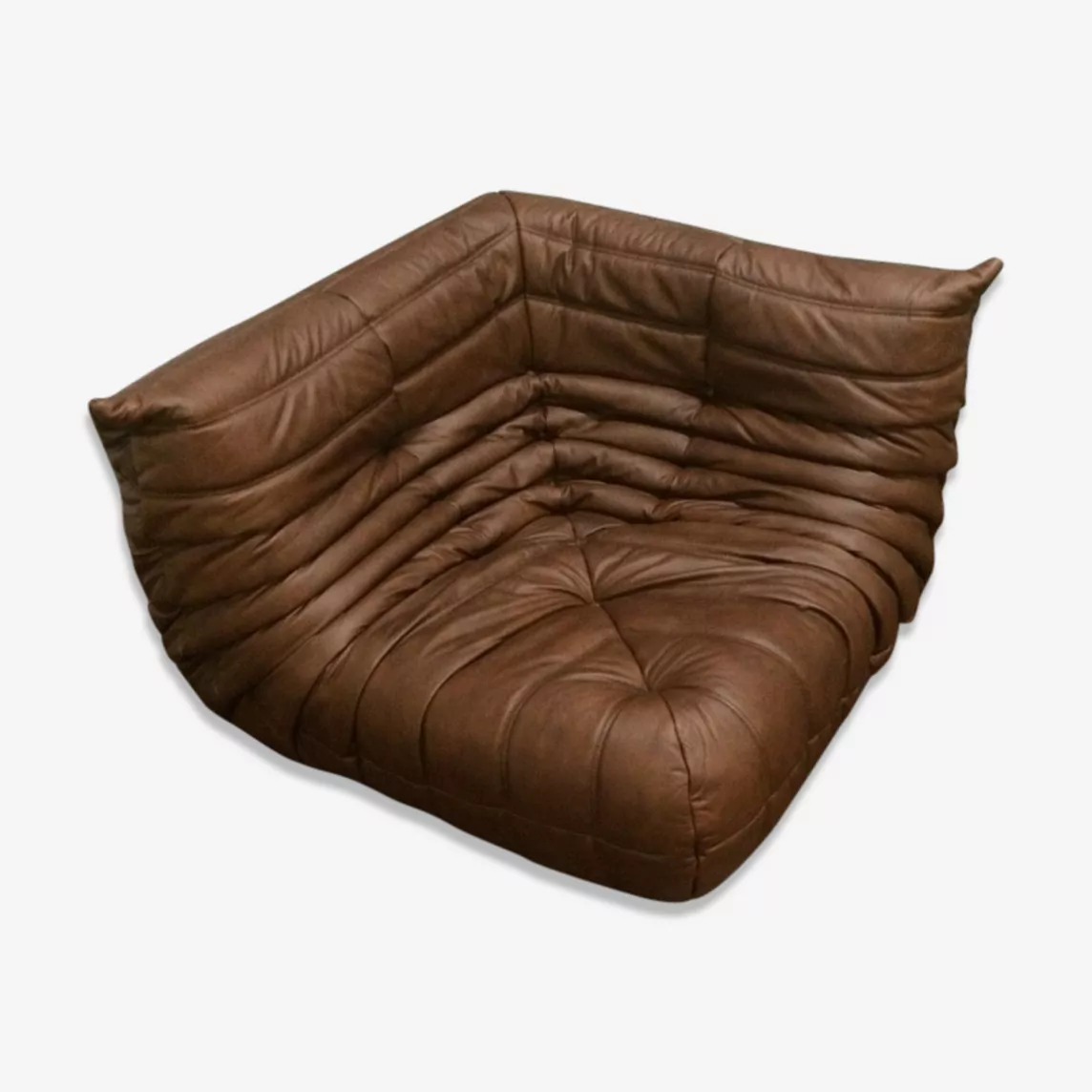 Togo Ecksofa Leder Braun