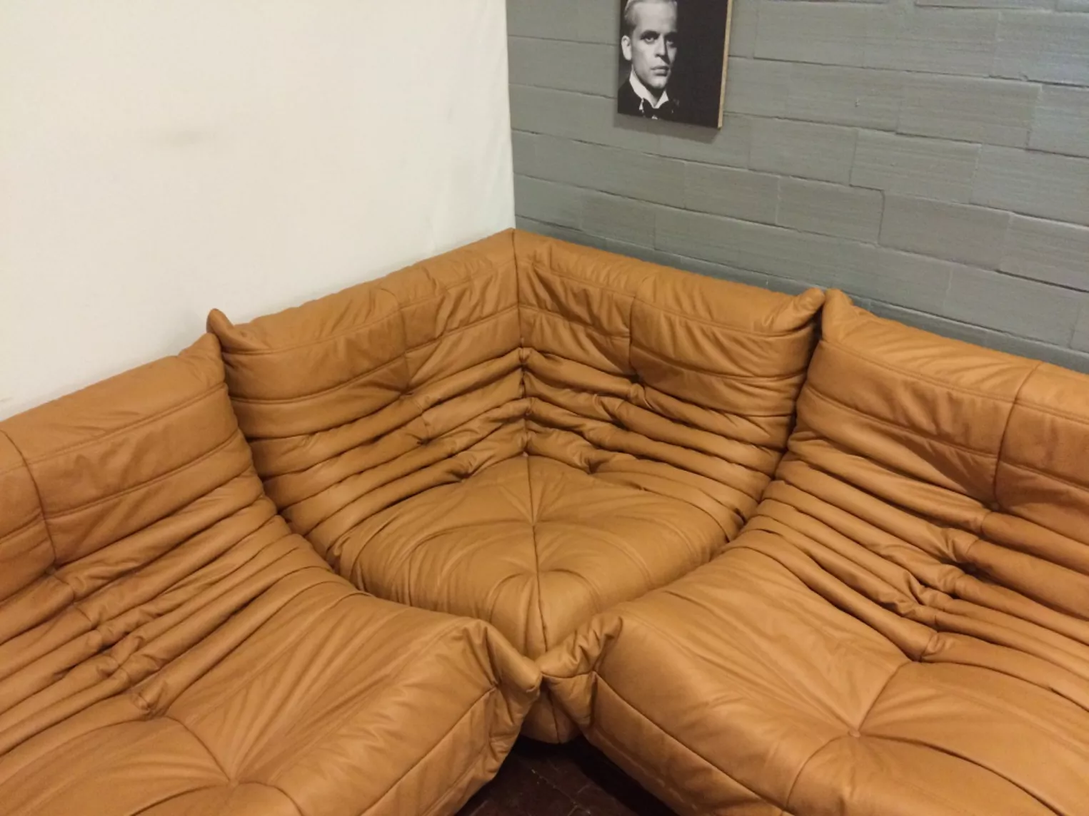 Togo Ecksofa Leder Beige