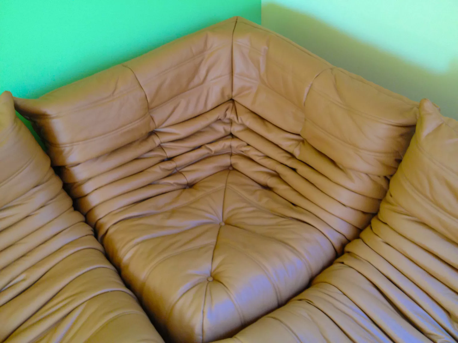 Togo Ecksofa Leder Beige