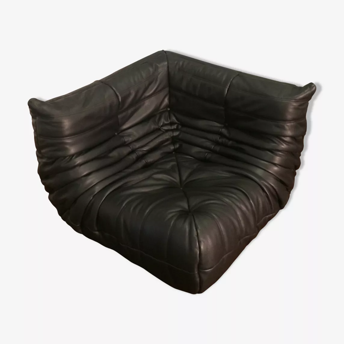 Togo Ecksofa Leder Schwarz