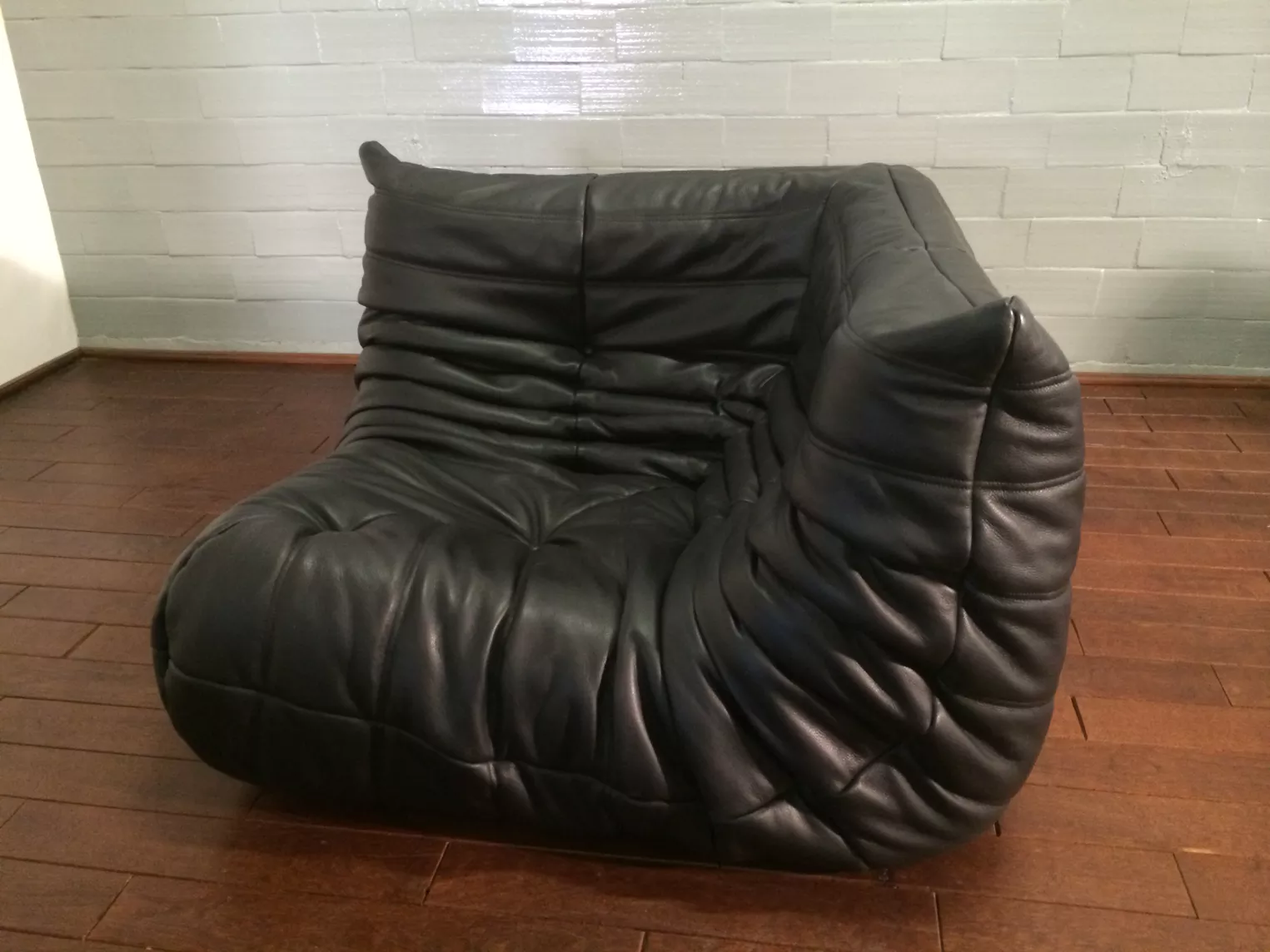 Togo Ecksofa Leder Schwarz