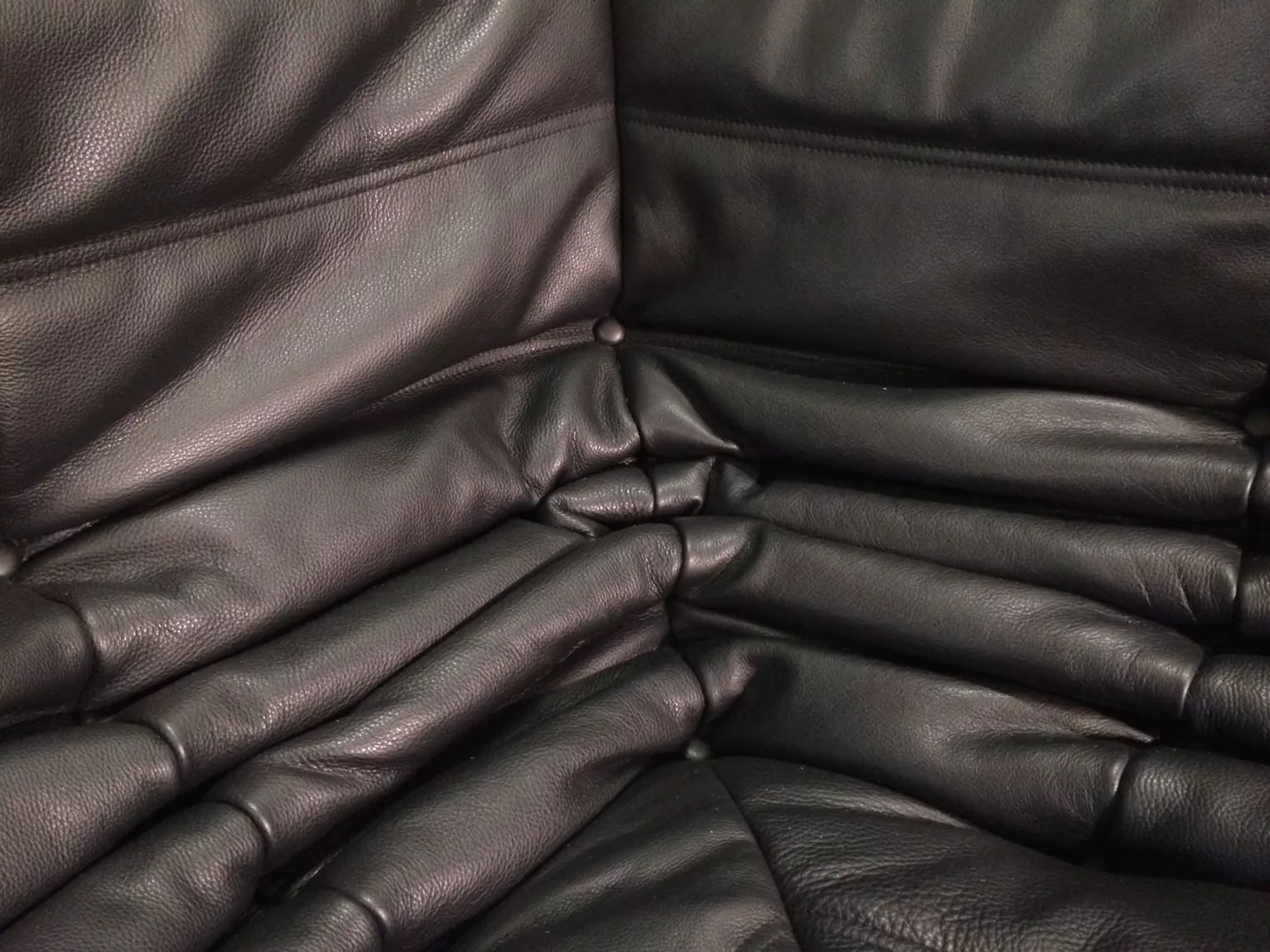 Togo Ecksofa Leder Schwarz