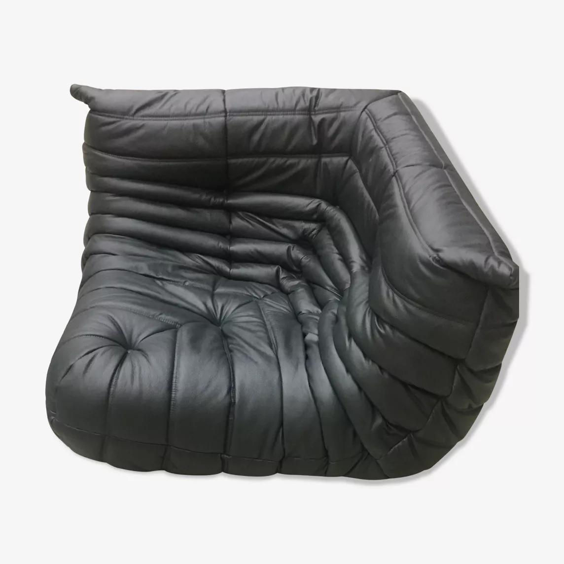 Togo Ecksofa Leder Schwarz
