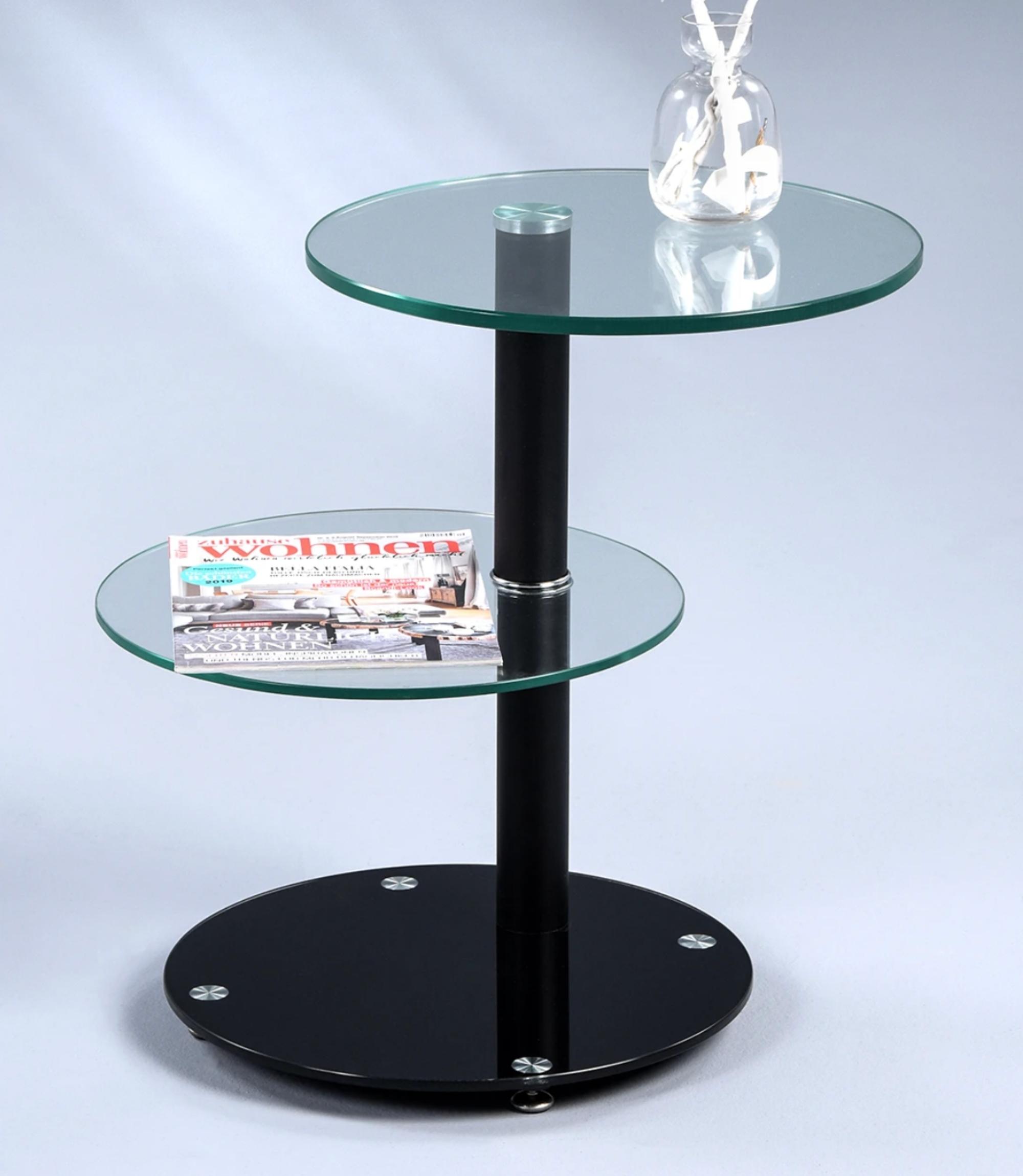 Beistelltisch Glas und Metall Schwarz 