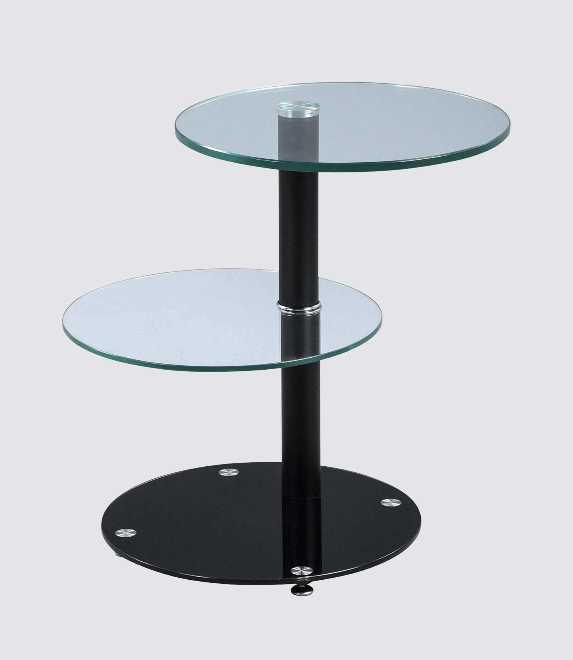 Beistelltisch Glas und Metall Schwarz 