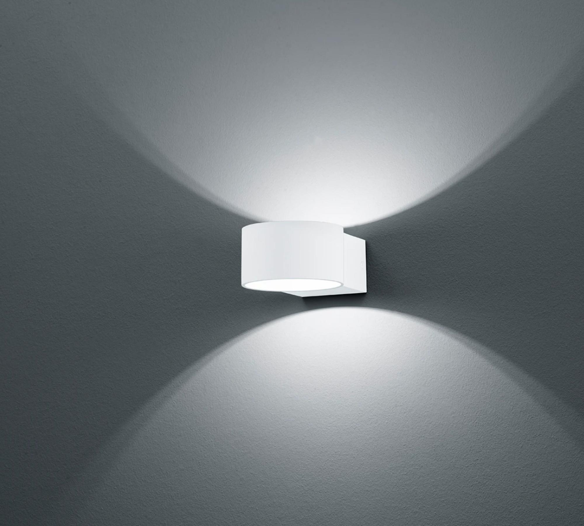 LED-Wandleuchte Lacapo Metall 1-flammig Matt Weiß