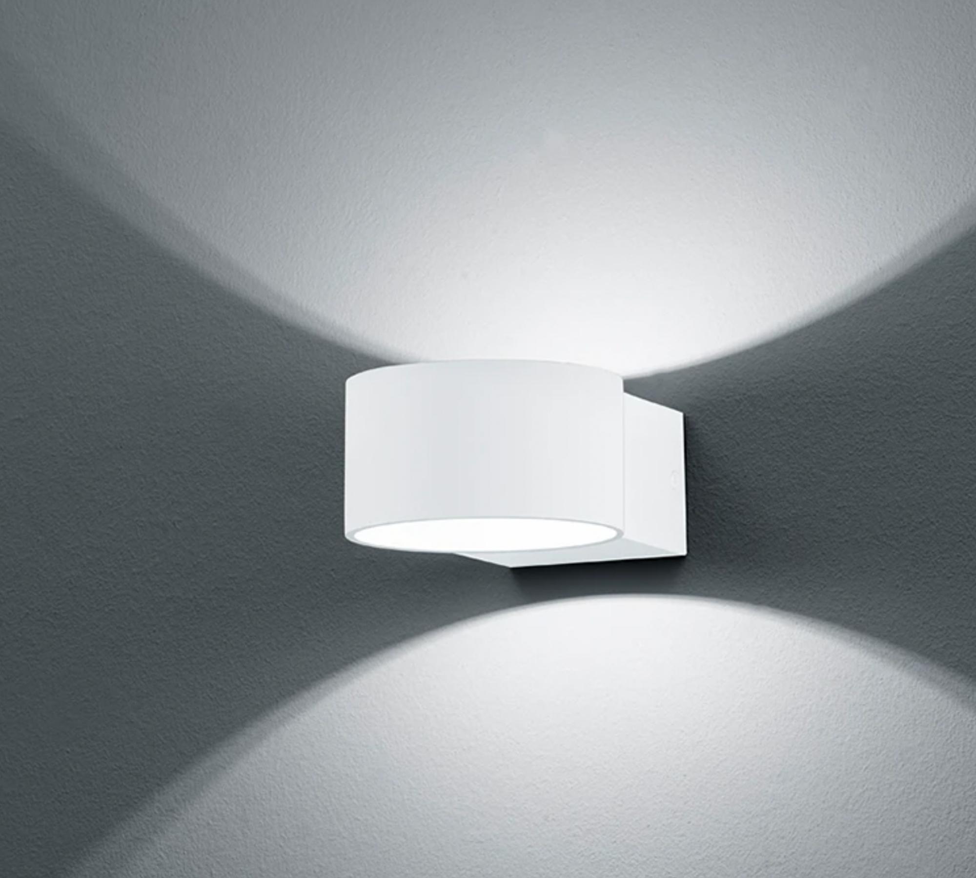 LED-Wandleuchte Lacapo Metall 1-flammig Matt Weiß