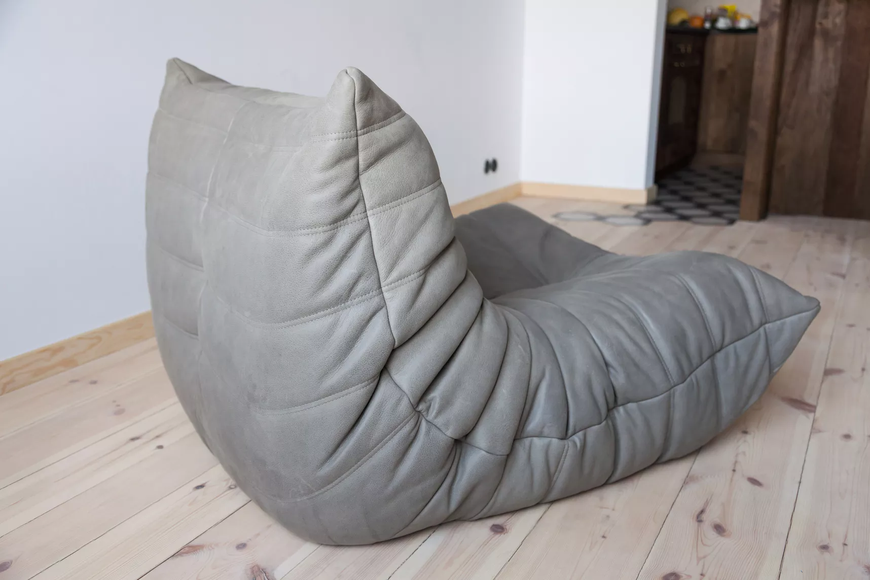 Togo Lounge Set 3-pc. Madras Leather Ash Grey