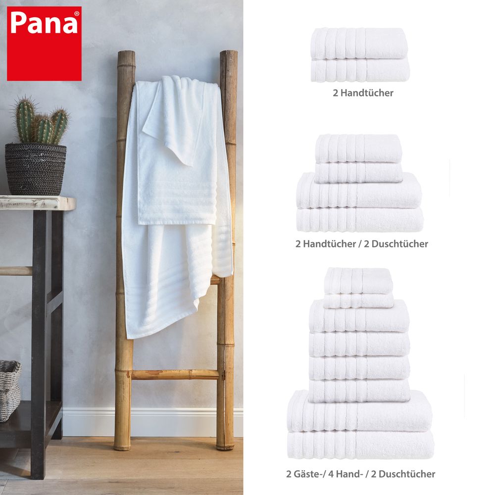 4-tlg. Handtuch-Set aus Baumwolle Weiß Öko-Tex Standard 100