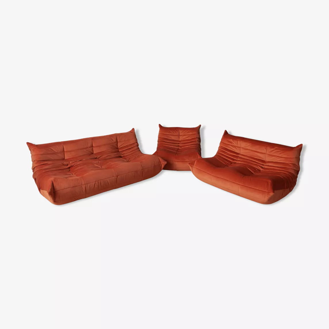 Togo Lounge Set 3-tlg. Samt Orange