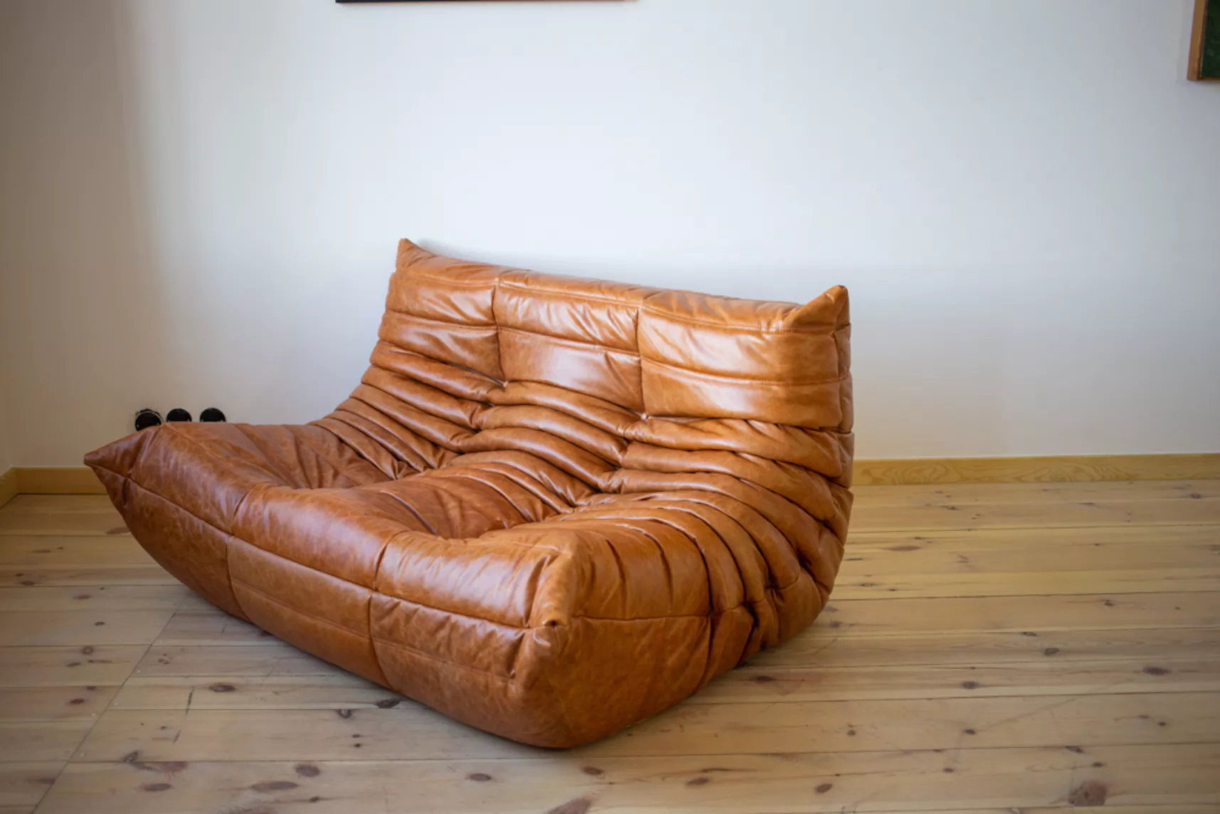 Togo Lounge Set 3-piece Pull-Up Leather Pine Brown