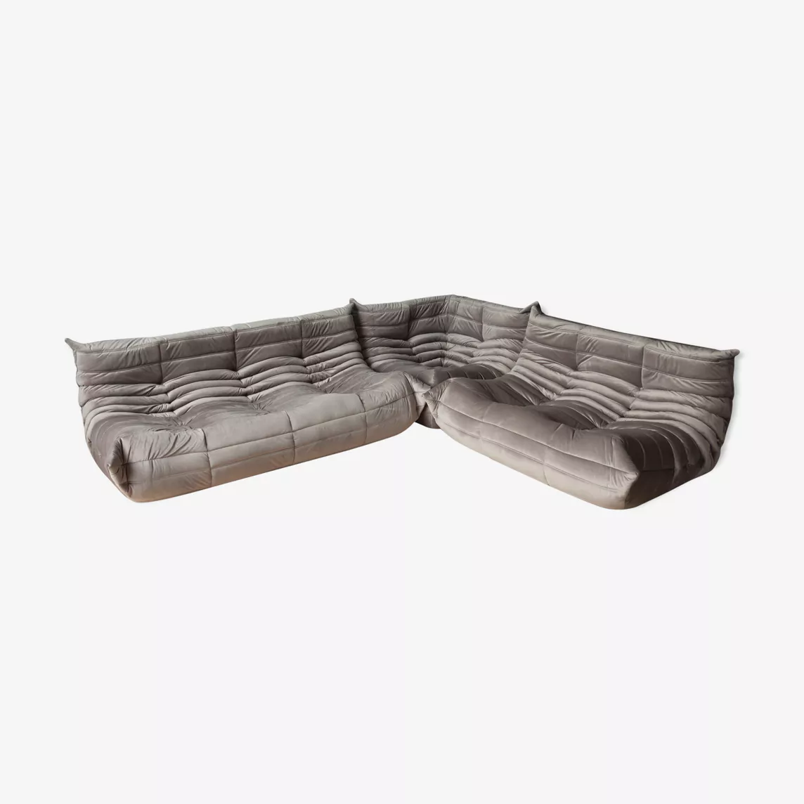 Togo Lounge Set 3-tlg. Samt Warmgrau