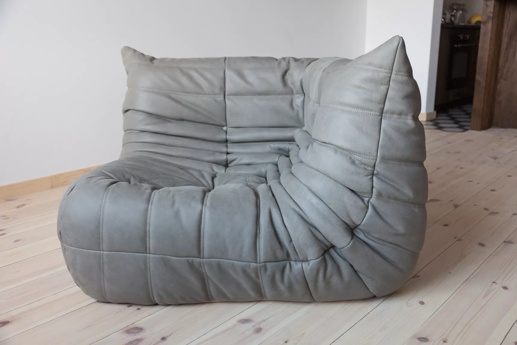 Togo Lounge Set 3-pc. Madras Leather Ash Grey
